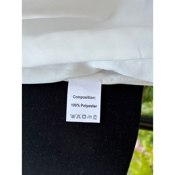 Woman’s SHEIN SZ L White Gold Frenchy Plaid Shawl Collar Open Front Blazer - Picture 5 of 8